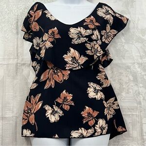 Women's S Butterfly sleeve Floral Top Blouse Shirt Boho Hippie Summer Country